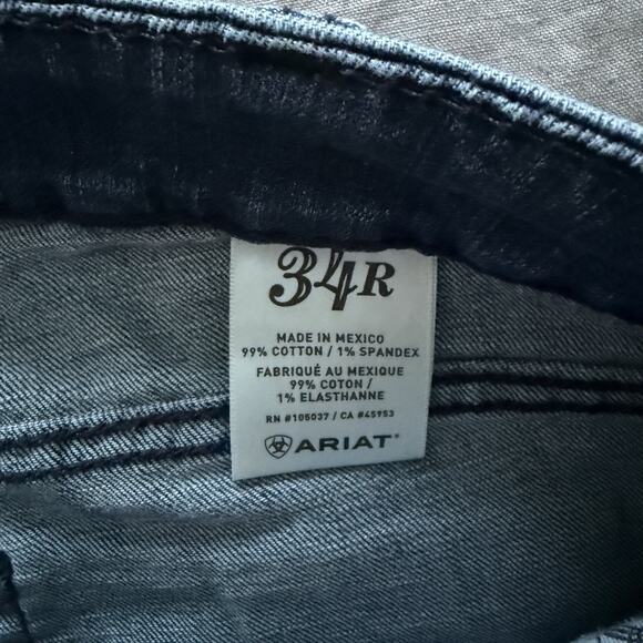 Ariat Women's Jeans 34R Blue Med Rise Bootcut Trousers Western Dark Wash 36x32 - Picture 8 of 11
